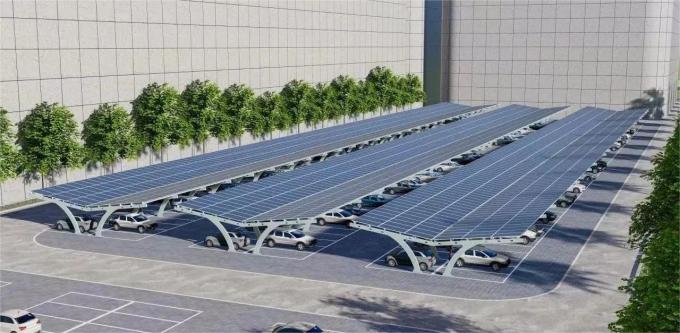 Parcheggio di veicoli elettrici con pannelli solari con pila di ricarica 2