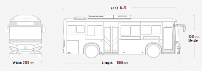 Autobus elettrico di 8 metri TEG6803BEV con spazio ampio 2